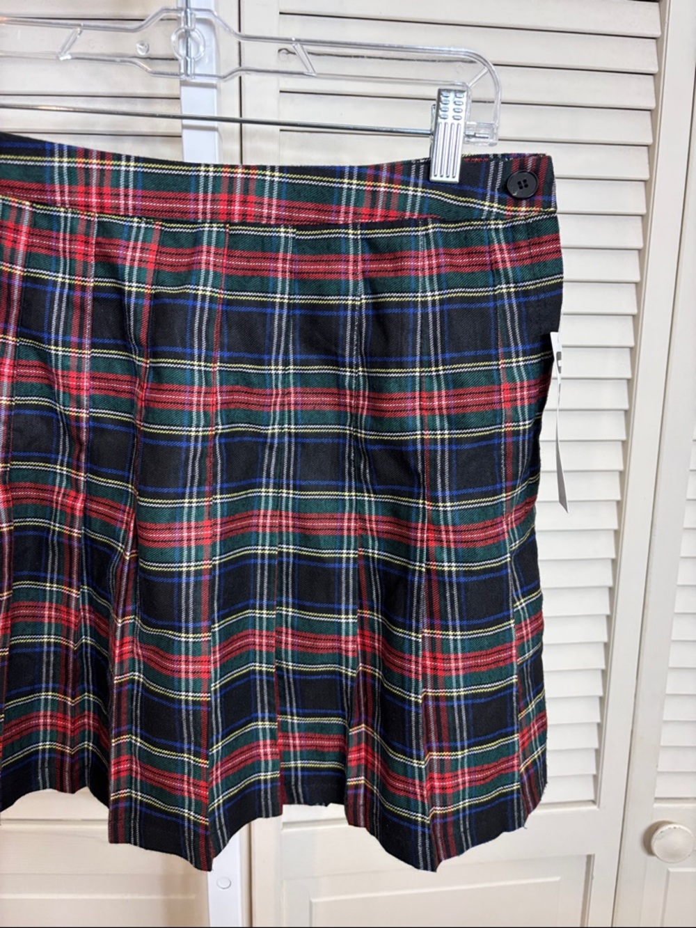NWT Urban Outfitters Mary Red Tartan Plaid Pleated Mini Skirt Large - Picture 4 of 12